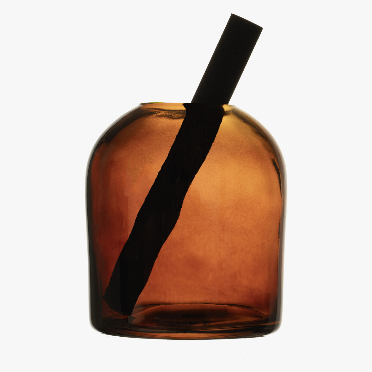 Glass Dome Reed Diffuser with Jumbo Fiber Reed Stick - Amber